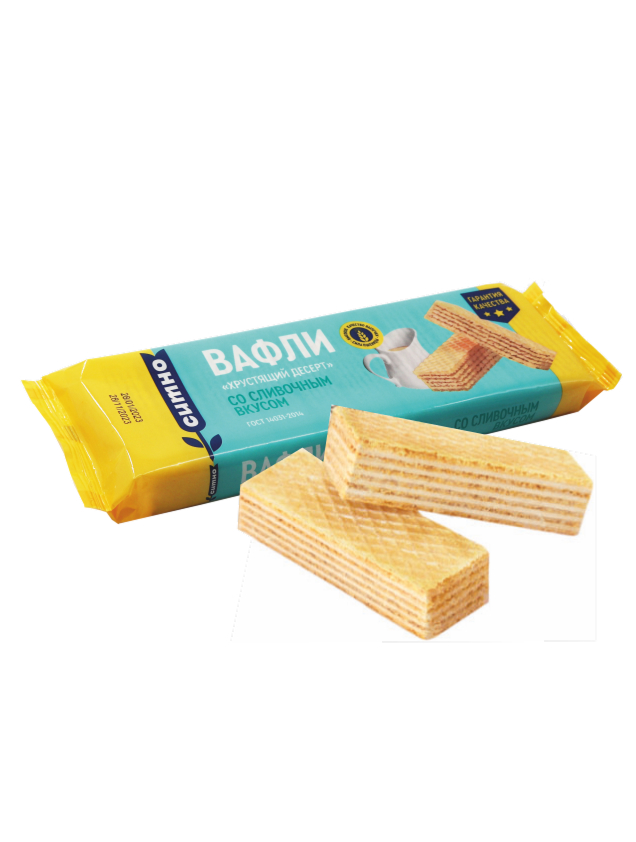 Вафли хрустящий десерт со сливочным вкусом